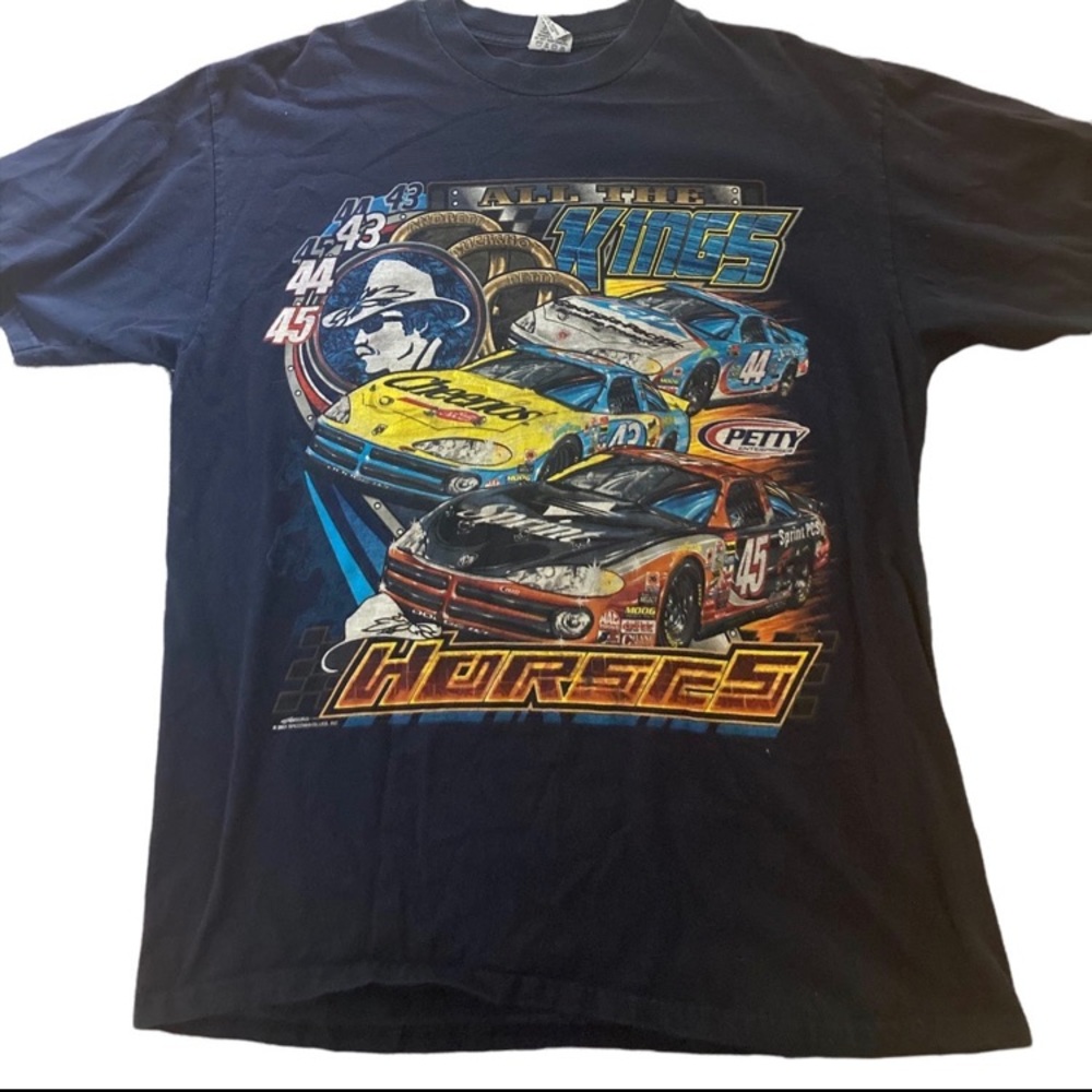 Vintage All The Kings Horses Richard Petty Double Sided 2001NASCAR Shirt Size XL